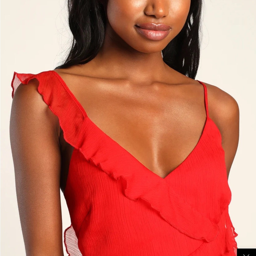 Lulus Red Ruffled Maxi Dress - Picture 4 of 11